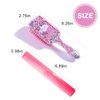 2 Packs Hair Brush and Hair Comb Glitter Detangling Hair Brush with Pink Comb Set Soft Anti-static Massage Scalp Brush Easily Brushed Through Tangles for Women Girls Straight and Curly hair