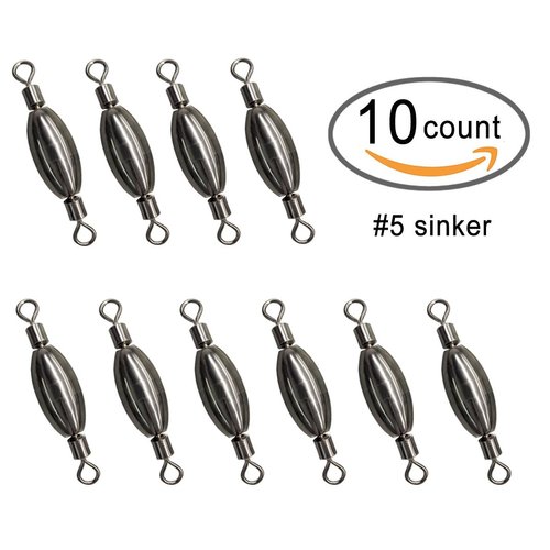 Acekit Quick Set Up Brass Fishing Sinker with Inner Swivel (#5-10pcs)