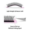 VEYES INC YY Lash Extensions Tray C/D curl 9-15mm Mixed Length Premade Volume Eyelash Fans, Professional Lash Extension Supplies, Matte Black(5D-W 0.07 D-curl 9-15mm)