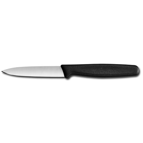 Victorinox 3.25 Inch Paring Knife with Straight Edge, Spear Point, Black