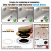 Gold Universal Tub Drain Tip Toe Tub Conversion Kit Assembly, Artiwell EZ Installation Bathtub Drain Replacement Trim Kit with 1-Hole Overflow Face Plate and Pop-Up Tub Stopper,Brushed Gold