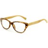 Aloha Eyewear Zen Valley Cateye Reading Glasses with Woodgrain Temples for Women (Tortoise & Tan +2.50)