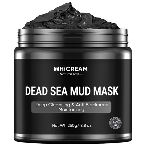 Hicream Dead Sea Mud Mask for Face and Body - Natural Face and Skin Care -Deep Cleansing Clay Mask for Acne,Blackheads, Whitehead,Oily Skin, Minimize Pores,Moisturizing -for Women & Men-8.8 oz/250g