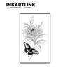 INKARTLINK Temporary Tattoos, Semi Permanent Tattoo Adult Art Design Waterproof Temp Tattoo Party Favors Tattoo Stickers Realistic Look, No Adhesive, Lasts 1-2 Weeks Black (Butterfly And Flower)