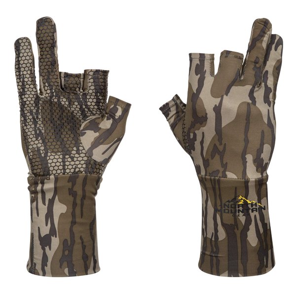 North Mountain Gear Camo Hunting Gloves - Fingerless - Mossy Oak Bottomland