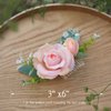 Fangsen Wedding Rose Flower Hair Comb Bridal Headpiece Floral Hair Accessories for Brides and Bridesmaids (Pink)