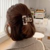 2 Pcs Rectangle Tortoise Claw Clip For Thick Hair,Cutout Medium Hair Clips For Women,Leopard Square Hair Jaw Clips Non Slip