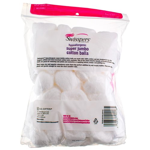 Swisspers Super Jumbo Cotton Balls 70 ea ( Pack of 6)