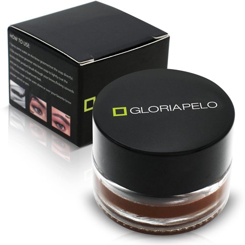 GLORIAPELO Brow Pomade– Sweat-Resistant Eyebrow Pomade Dark Brown/Chocolate – Professional-Grade and Long-Lasting Eye Brown Pomade – Vegan Formula – Easy to Apply Eyebrow Pot Gel (Dark Brown)