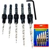 FTG USA Countersink Drill Bit Set 5 Pc #4#6#8#10#12 Tapered Drill Bit for Woodworking