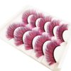 Burgundy False Eyelashes Red Lashes Colorful Eyelashes Easter Halloween Colored Eye Lashes Faux Mink Long Dramatic Eyelashes MUQIU37 Party Fake Eyelashes Extensions Makeup Tools (MQ303-Burgundy)