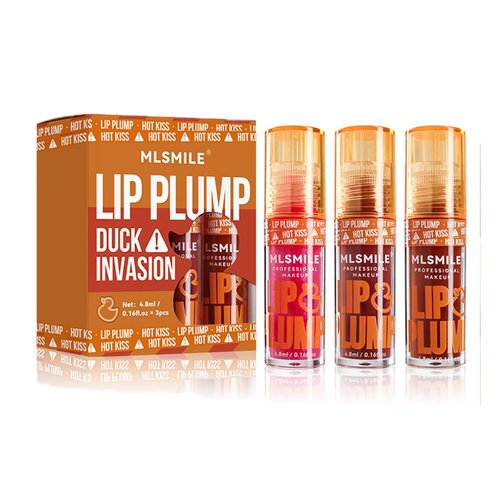 Biewals 3 Colors Duck Lip Plumper Gloss, Glitter Shine Primer Lip Tint Korean Clear Plumping Lip Gloss, High Pigment No Sticky Lip Gloss, Lip Plumper Gloss Make Lips Fuller(Set B)