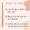 Flower Beauty Petal Pout Lip Liner - Smooth & Creamy Lip Liner with Pigment Rich Color, Prevents Feathering of Lip Color, Comes with Built-in Sharpener (Beige)