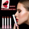 4 Colors Matte Lipstick, Lip Tint Lip stain, Labiales Mate Velvet Lipstick 24 hours Long Lasting & Waterproof Tube Lipstick, Red Moisturizer Smooth Lip Stick Cosmetic