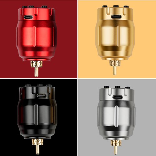 MC-W1 Tattoo Battery 1500mAh, 4-12v RCA Tattoo Battery Pack for Tattoo Pen, Rechargeable USB LED Digital Screen, Tattoo Power Supply for Tattoo Machine Wireless Tattoo Gun, Black