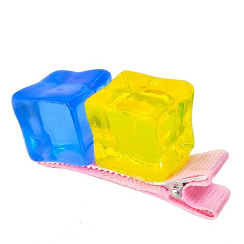 Anime Hitori Gotoh Hair Clips Blue and Yellow Ice Cube Shape Hair Ties Hair Accessories Barrette Headwear Cosplay Props Halloween