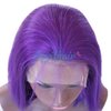 Aprilhair Pre-plucked Purple Bob Lace Front Wigs Glueless 130% Density Short Cut Straight Brazilian Virgin Human Hair With Baby Hair Full And Thick (12 inch)