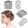 4 Pcs Hair Side Combs Hair Fork Clip Black Hair Pins for Buns Updo Hair Sticks French Twist Hair Tool Alloy Hair Clips Grips for Women Hair Styling Tool Accessories