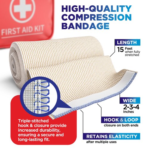 High-Performance Elastic Bandage Wrap - 6pk (2x2", 2x3", 2x4") Strong Self-Closing Compression Bandage Wrap - Foot, Ankle, Wrist, Knee Wrap