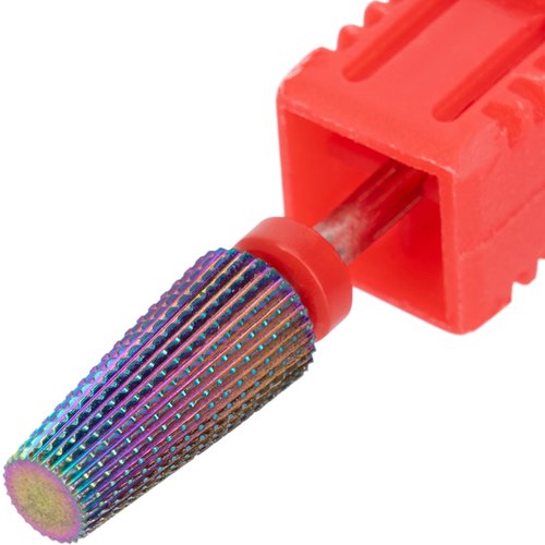 Delanie 5 in 1 Carbide Nail Drill Bit for Acrylic Nail & Gel Nail, Tapered Nail Bit, Professional Manicure Salon Supplies, Fine Grit, Gradient Purple