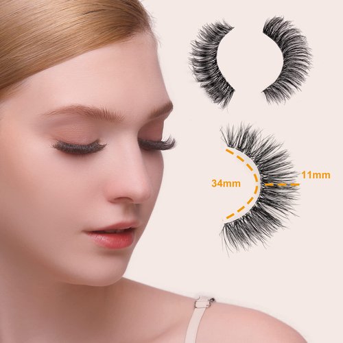 Lightweight Air False Eyelashes Natural Look Daily Wear Full Fluffy Fake Eyelashes Clear Band 18mm Lashes Soft Volume Lashes 8 Pairs Pack
