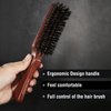 O BRUSHZOO Hair Brush, Boar Bristle Hair Brush for Women Men Short Thin Fine Hair, Beech Handle Hairbrush for Hair Detangle Smooth
