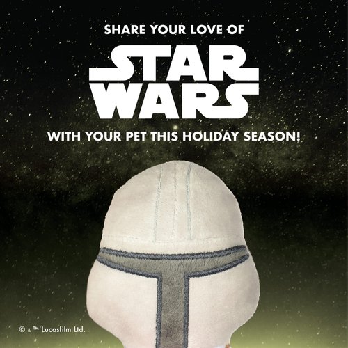 Star Wars Dog Toy The Mandalorian Holiday Dog Toy | Hands Off My Bounty Mandalorian Squeaky Dog Toy Chew Toy | Plush Toy for Dogs | Small Dog Toy, 6 Inch, (FF19323)