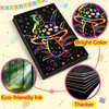 Scratch Rainbow Paper for Kids: 117 Pcs Magic Scratch Off Paper Children Art Crafts Set Kit Supplies Toys Black Scratch Sheets Notes Cards for Boys Girls Birthday Party Favors Christmas Easter Gift