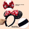 XXXPOWERXXX Mouse Ears Bow Headbands,3PCS Shiny Bow Valentine Ears Classic Hairbands,Red Sequin Red Dot Christmas Party Princess Cosplay Costume Hair Band Gift for Women Girls