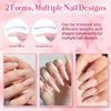 Modelones Poly Nail Gel Kit Builder Extension Gel Nude White French Nail Colors with Nail Lamp Slip Solution Rhinestone Nail Manicure Complete Kit DIY Nail Art Design Beginner Kit Gift