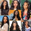 QTHAIR Brazilian Virgin Hair 14A Grade Body Wave Bundles 100% Unprocessed Virgin Brazilian Body Wavy Human Hair Bundles 20" 18" 16" 300g Brazilian Body Wave Human Hair Extensions