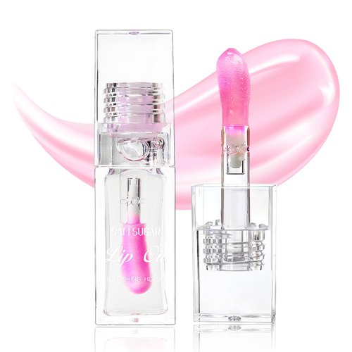 Magic Color Changing Plumping Lip Oil, Hydrating Lip Gloss Tinted Lip Balm Lip Care Transparent Toot Lip Oil, Long Lasting Nourishing Lip Glow Oil Non-sticky Big Brush Clear Primer Lip Tint