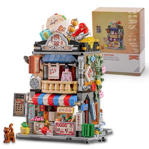 SIEOLL Building Blocks for Adults,Mini Bricks Building Sets,762 PCS Moc Creative Architecture Toy Model,Street View Snack Shop Mini Bricks,Gifts for Kids 8-12