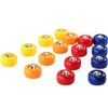 16 Pieces Mini Shuffleboard Replacement Pucks Tabletop Equipment Rollers Set Shuffleboard Curling Accessories (Red, Blue, Orange, Yellow)