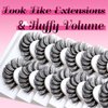 Veleasha Russian Strip Lashes DD Curl False Eyelashes Fluffy Wispy Faux Mink Lashes 10 Pairs Pack (D02)