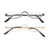 DBEFTLI Half Frame Reading Glasses - Half Moon Readers with Spring Hinge for Women Men (2 PCS in Pouch) 2.50