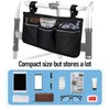 Walker Bags for Folding Walker - Durable Walker Baskets for Rolling Folding Walker with Reflective Strips, Universal Walker Bag Wheel Chair Accessories Bag, Two Adjustable Velcro Straps, Black
