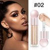 BEFIVECOK Liquid Highlighter Makeup, Natural Silky Shimmer Finish Liquid Face Highlighter, Highly Pigmented, Lightweight, Blendable, Soft Cream Highlighter For Face (#02 Champagne Shimmer)
