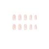BABALAL 24Pcs Nude Fake Nails Medium Oval Press on Nails Cute Flower Artificial Acrylic Nails Glossy Full Cover Nail Tips for Women and Girls
