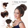 Foaoit Messy Bun Black Hair Extensions for Women Ponytail Synthetic Hair Bun Extension Curly Wavy Black Hair Pieces for Updos Short Hair Accessories (Black)