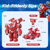 Super Wings Transformer Toys, 7" Super Robot and 2" Mini Jett Transforming Suit, 2 in 1 Car Robot Toys Action Figure, Racing Cars Playset for Boys and Girls Age 3+, Gifts for Preschool Kids, Red