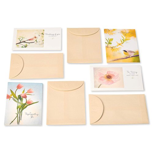 American Greetings Sympathy Cards Assortment with Envelopes, Floral (12-Count)
