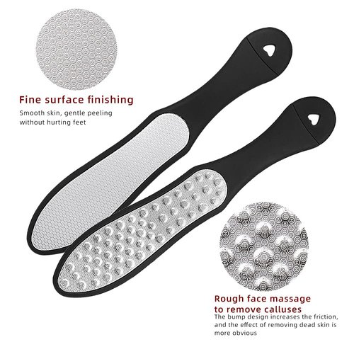 3-in-1 Stainless Steel Foot File - Callus Remover Foot File - Pedicure Supplies for Heels and Feet for Feet Leaving Soft & Smooth Heels