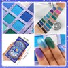 oygcee Blue Purple Eyeshadow Palette,18 Color Matte Shimmer Glitter Eyeshadows Makeup Palettes,Highly Pigmented Waterproof Blue Teal Cool Tone Christmas Eyeshadow Makeup Pallet for Girl