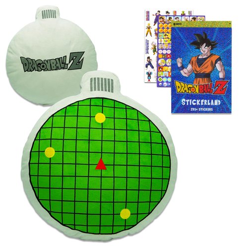 Dragon Ball Z Pillow for Kids - Bundle with Dragon Ball Z Radar Cushion with Sound for Boys and Girls Plus Dragon Ball Z Stickers | Dragon Ball Throw Pillow