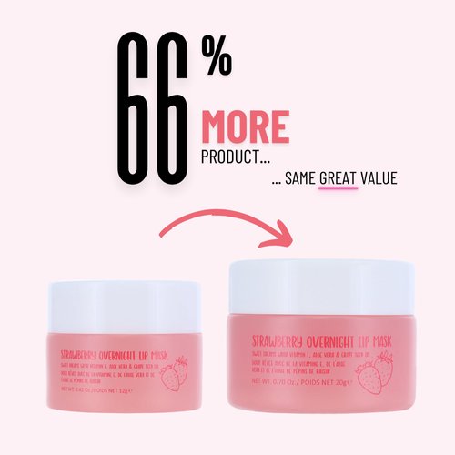 W7 Super Sweet Dreams Strawberry Lip Mask - Vitamin E, Aloe Vera and Grape Seed Oil - For Hydrated, Full Looking & Irresistible Lips - 0.67 Fl Oz