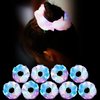 9 Pcs Light Up White Scrunchies, 3 Light Modes Halloween Led Hair Tie, Light Scrunchy for Girls, Glow Bands Ponyair Htail Holder Glow in the Dark Hair Accessories Neon Rave party supplies (White)