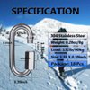 Quick Link, 304 Stainless Steel D Shape Locking Carabiner Keychain Buckle for Hiking Gym Set of 18