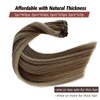 Clip in Hair Extensions Real Human Hair, 15 Inch 7PCS Human Hair Clip in Extensions Brown and Blonde Highlights Thick Full Brown Hair Extensions with Blonde Highlights Clip ins, Lightweight to Wear