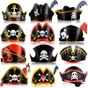 Funtery 48 Pcs Pirate Hat Pirate Party Accessories Kids Paper Pirate Costume Cap for Halloween Caribbean Cosplay(Classic)